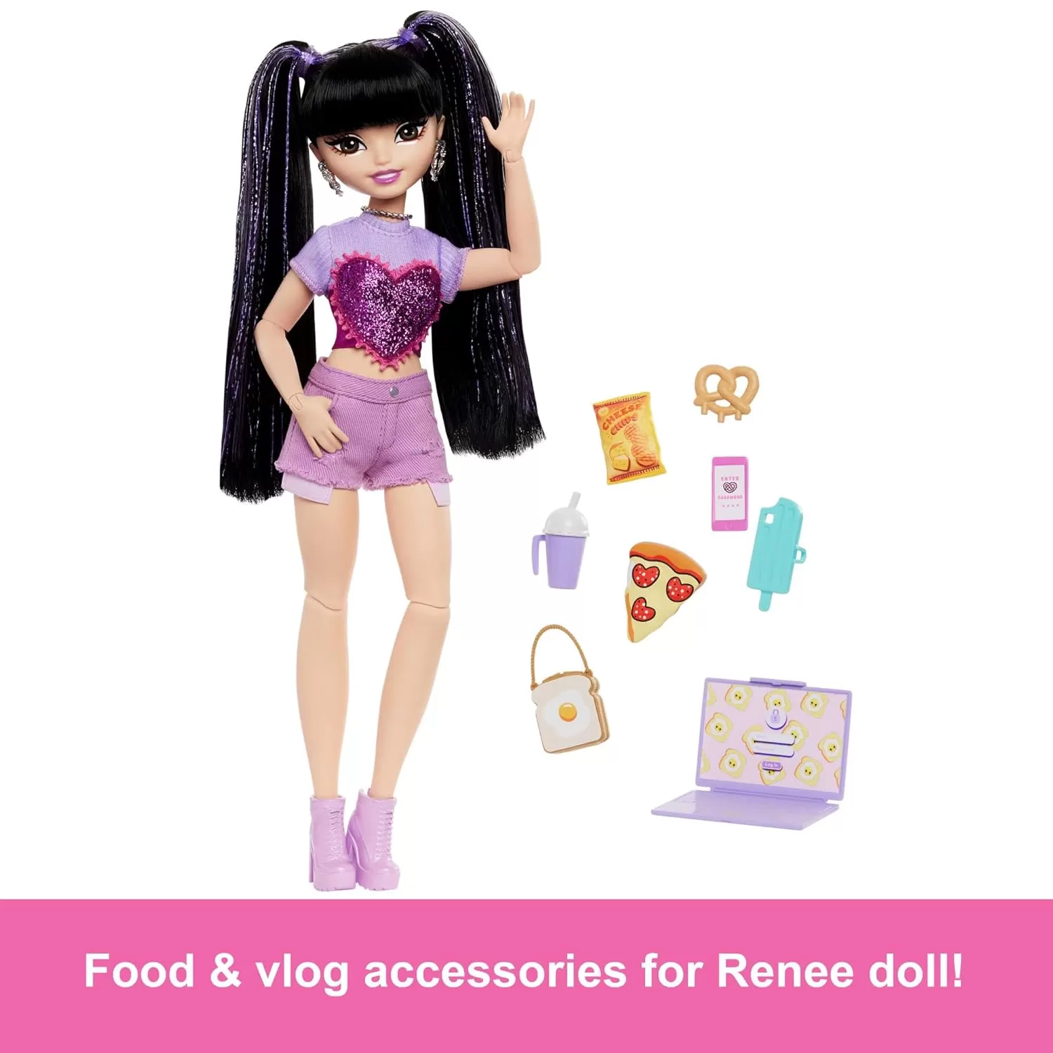 imageBarbie Dream Besties Doll ampamp Accessories Playset Brooklyn Posable Fashion Doll with Long Black Hair 9 MusicThemed PiecesRenee
