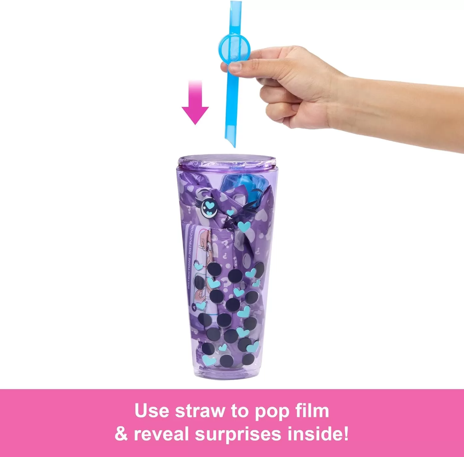 imageBarbie Pop Reveal Bubble Tea Series Doll ampamp Accessories with Fashion Doll ampamp Pet 8 Surprises Include Color Change Cup with Storage Styles May VaryTaro Milk