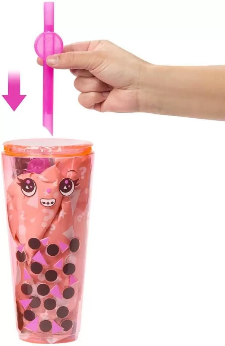 imageBarbie Pop Reveal Bubble Tea Series Doll ampamp Accessories with Fashion Doll ampamp Pet 8 Surprises Include Color Change Cup with Storage Styles May VaryMango Mochi