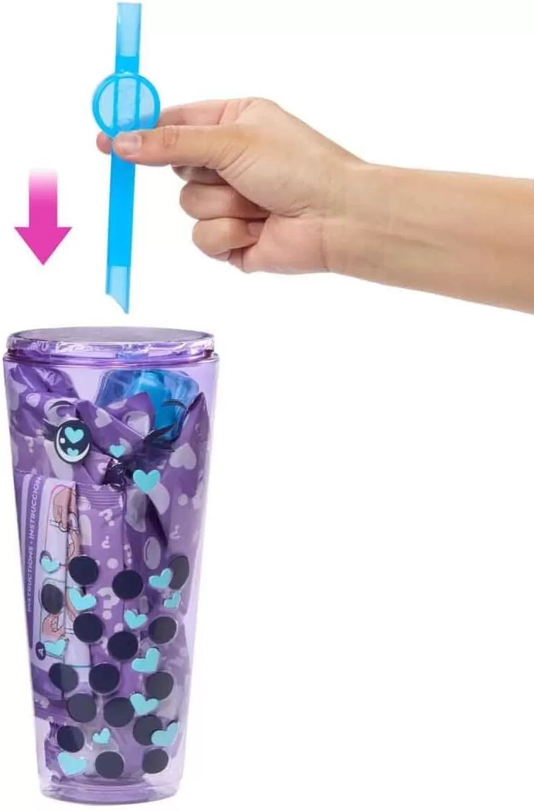 imageBarbie Pop Reveal Bubble Tea Series Doll ampamp Accessories with Fashion Doll ampamp Pet 8 Surprises Include Color Change Cup with Storage Styles May VaryTaro Milk