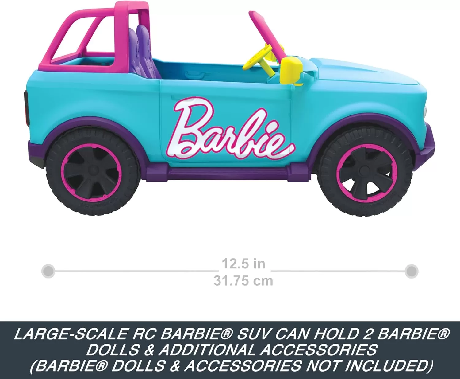 imageHot Wheels Barbie RC SUV RemoteControl Pink Vehicle That Fits 2 Fashion Dolls ampamp Accessories Includes KidApplied Stickers for Customization