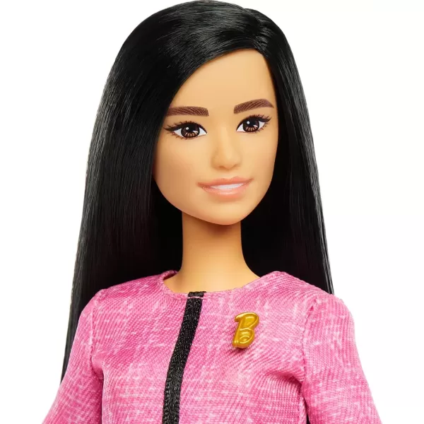 imageBarbie Careers Doll ampamp Accessories Future Leader with Black Hair Wearing Outfit with 2 Golden Bracelets ampamp B Pin Includes Sticker for Kids