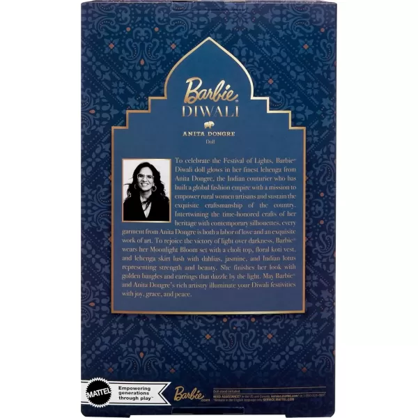 imageBarbie Diwali Doll by Anita Dongre Wearing Festival of Lights Look Holiday Collectible with Doll Stand ampamp Certificate of Authenticity