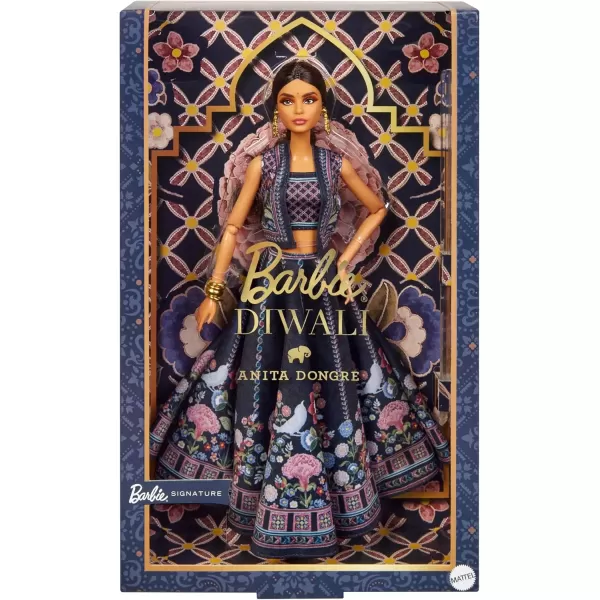 imageBarbie Diwali Doll by Anita Dongre Wearing Festival of Lights Look Holiday Collectible with Doll Stand ampamp Certificate of Authenticity