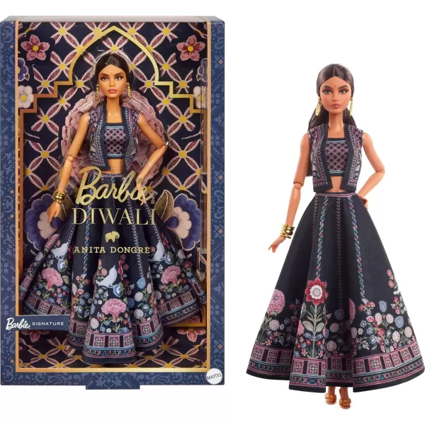 imageBarbie Diwali Doll by Anita Dongre Wearing Festival of Lights Look Holiday Collectible with Doll Stand ampamp Certificate of Authenticity
