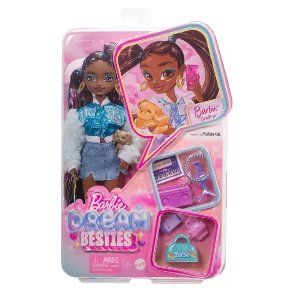 imageBarbie Dream Besties Doll ampamp Accessories Playset Brooklyn Posable Fashion Doll with Long Black Hair 9 MusicThemed PiecesBrooklyn