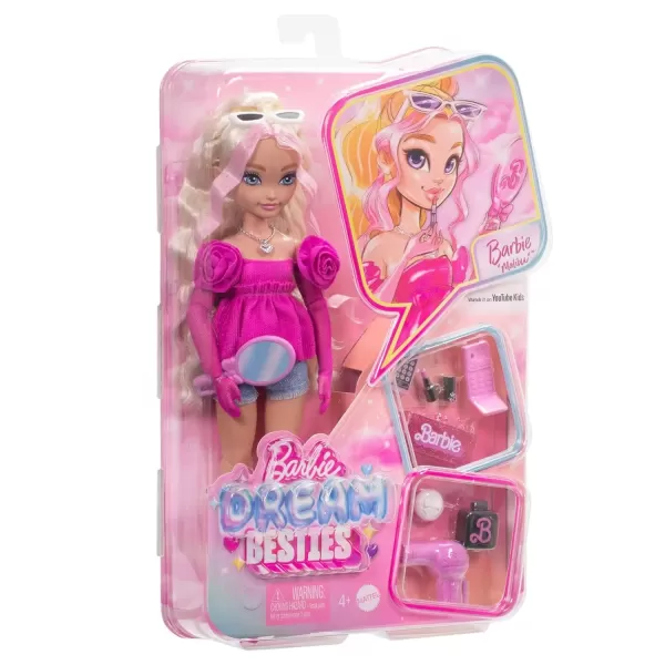 imageBarbie Dream Besties Doll ampamp Accessories Playset Brooklyn Posable Fashion Doll with Long Black Hair 9 MusicThemed PiecesMalibu