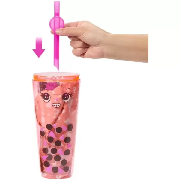 imageBarbie Pop Reveal Bubble Tea Series Doll ampamp Accessories with Fashion Doll ampamp Pet 8 Surprises Include Color Change Cup with Storage Styles May VaryMango Mochi