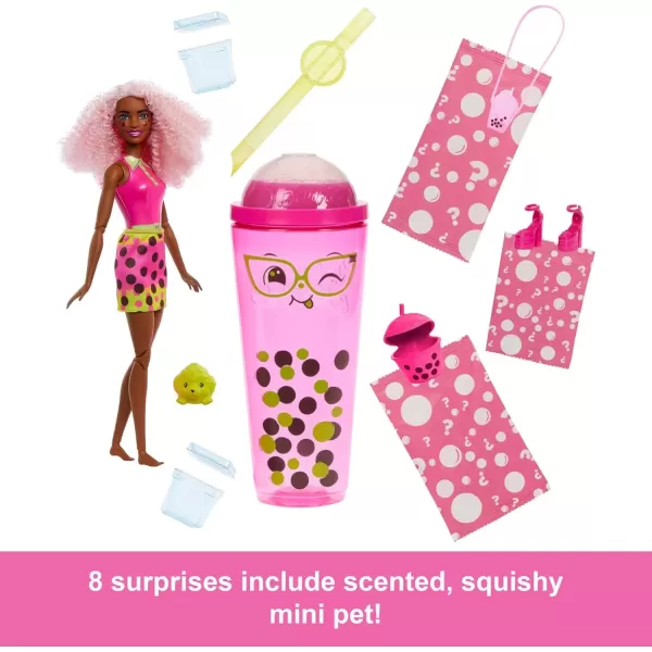 imageBarbie Pop Reveal Bubble Tea Series Doll ampamp Accessories with Fashion Doll ampamp Pet 8 Surprises Include Color Change Cup with Storage Styles May VaryBerry Bliss