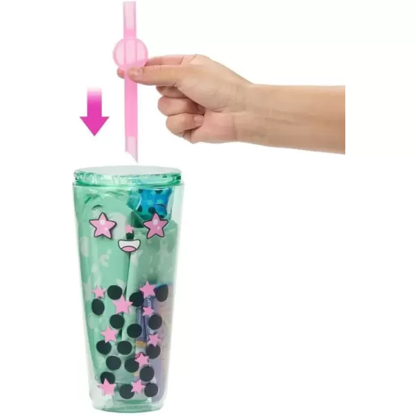 imageBarbie Pop Reveal Bubble Tea Series Doll ampamp Accessories with Fashion Doll ampamp Pet 8 Surprises Include Color Change Cup with Storage Styles May VaryGreen Tea