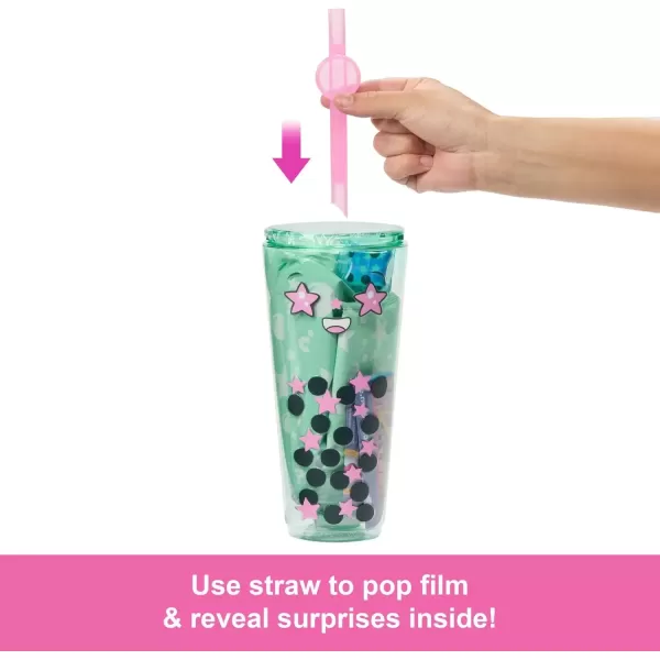 imageBarbie Pop Reveal Bubble Tea Series Doll ampamp Accessories with Fashion Doll ampamp Pet 8 Surprises Include Color Change Cup with Storage Styles May VaryGreen Tea