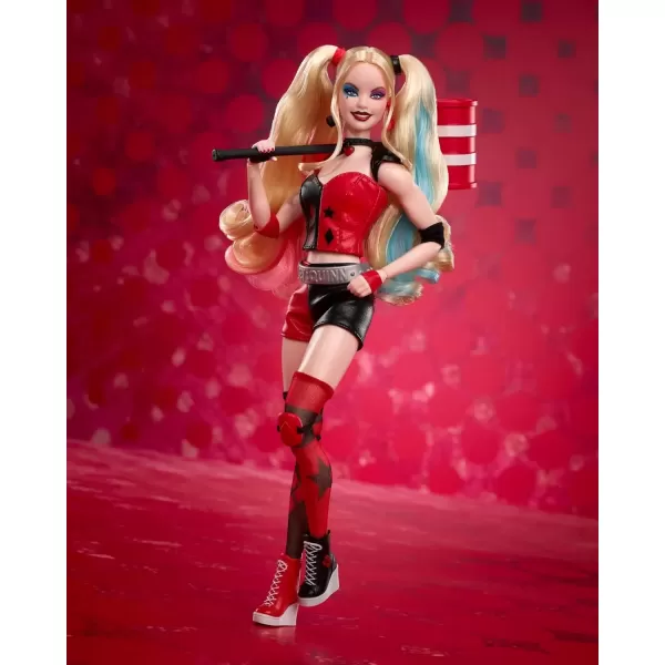 imageBarbie Signature Harley Quinn Collector Doll with Posable Body Iconic Outfit and Mallet Accessory DC Batman 85th Anniversary Collectible