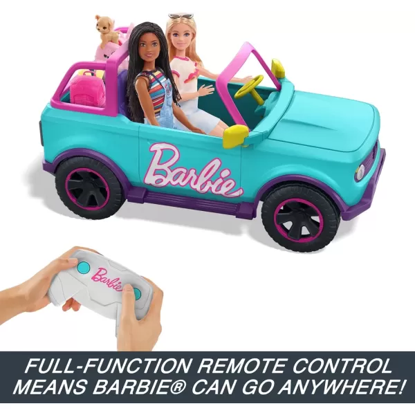 imageHot Wheels Barbie RC SUV RemoteControl Pink Vehicle That Fits 2 Fashion Dolls ampamp Accessories Includes KidApplied Stickers for Customization