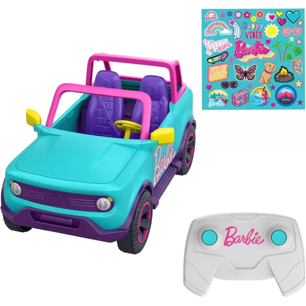 imageHot Wheels Barbie RC SUV RemoteControl Pink Vehicle That Fits 2 Fashion Dolls ampamp Accessories Includes KidApplied Stickers for Customization