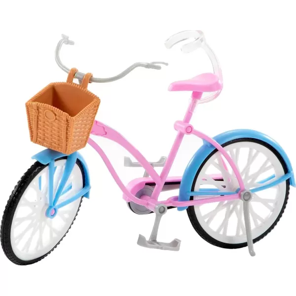 imageBarbie Doll ampamp Bike Set with Accessories Blonde in Rainbow Romper with Pink ampamp Blue Bicycle Helmet Basket ampamp Water Bottle