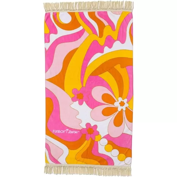 imageFUNBOY ampamp Barbie Luxury Dream Oversized Beach Towel with Fringe Medium