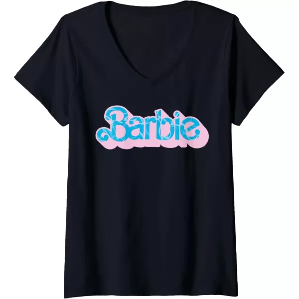 imageWomens Barbie  Poolside Logo VNeck TShirtBlack