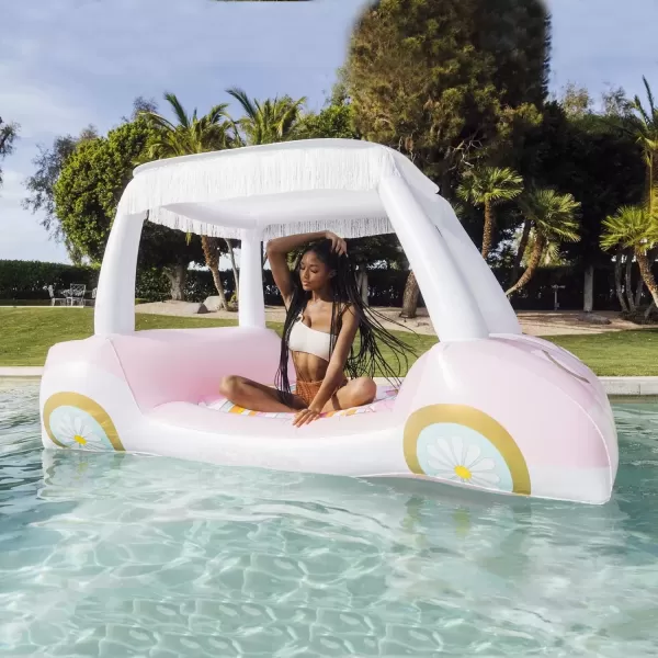 imageFUNBOY ampamp Malibu Barbie Luxury Inflatable Golf Cart Summer Pool Float  Land or Water Inflatable with Cup Holder