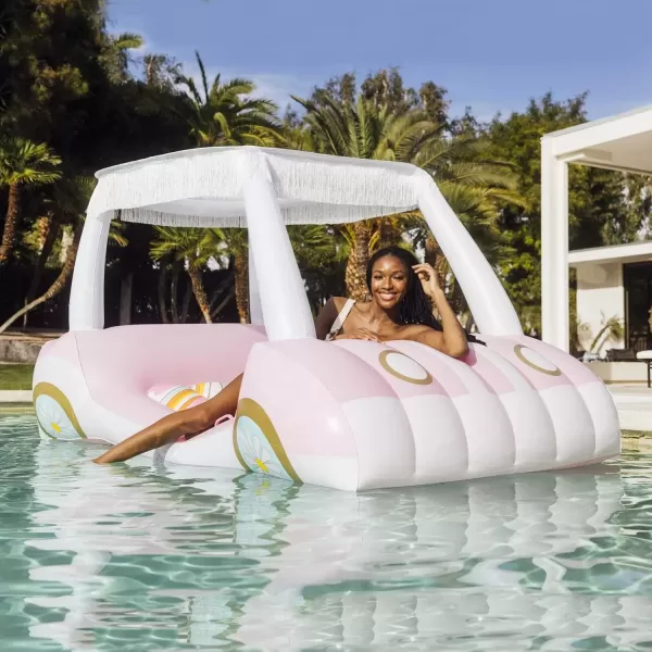 imageFUNBOY ampamp Malibu Barbie Luxury Inflatable Golf Cart Summer Pool Float  Land or Water Inflatable with Cup Holder