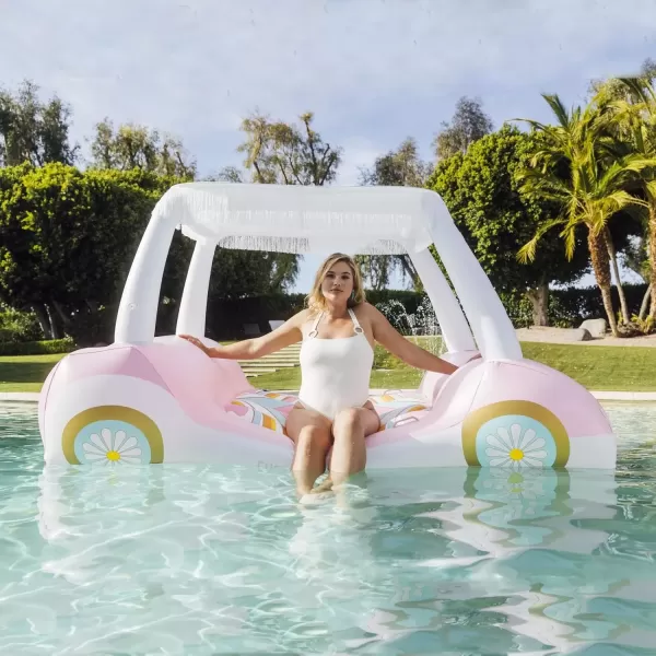 imageFUNBOY ampamp Malibu Barbie Luxury Inflatable Golf Cart Summer Pool Float  Land or Water Inflatable with Cup Holder