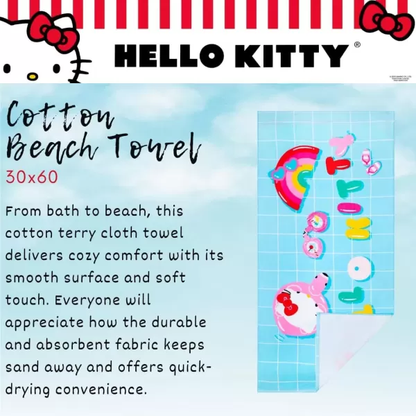 imageFranco Barbie Barbiecore Black ampamp White Striped Soft Cotton BathPoolBeach Towel 60 in x 30 in Official Licensed Barbie ProductHello Kitty