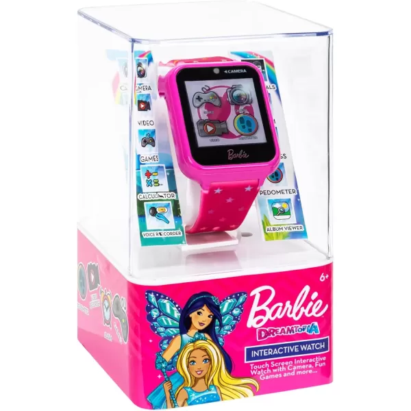 imageAccutime Kids Mattel Barbie Pink Educational Learning Touchscreen Smart Watch Toy for Girls Boys Toddlers  Selfie Cam Learning Games Alarm Calculator Pedometer ampamp More Model BDT4069AZ 40mm