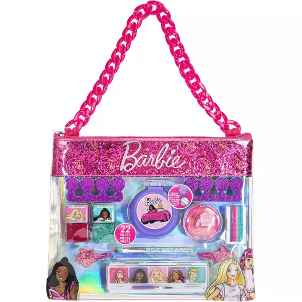 imageBarbie  Townley Girl 11 Pcs Makeup Filled Sling Chain Bag with Peel Off Nail Polish Eyeshadow Hair Accessories Body Glitter ampamp More Makeup Kit for Kids ampamp Girls Ages 3 BB0137GB