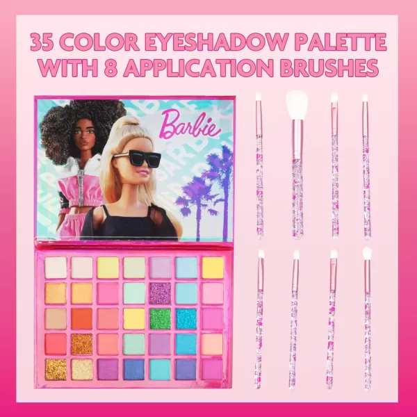 imageBarbie  Townley Girl 35Well Eyeshadow Palette Shimmery and Opaque Colors Pigmented Blendable 8 Application Brushes NonToxic 8 Perfect for Parties Sleepovers ampamp Makeovers