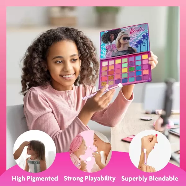 imageBarbie  Townley Girl 35Well Eyeshadow Palette Shimmery and Opaque Colors Pigmented Blendable 8 Application Brushes NonToxic 8 Perfect for Parties Sleepovers ampamp Makeovers