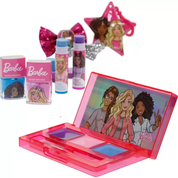 imageBarbie  Townley Girl Backpack Cosmetic Makeup Gift Bag Set 12 Pcs includes Lip Gloss Nail Polish ampamp Hair Accessories for Kids Teen Tween Girls Ages 3 perfect for Parties Sleepovers and Makeovers