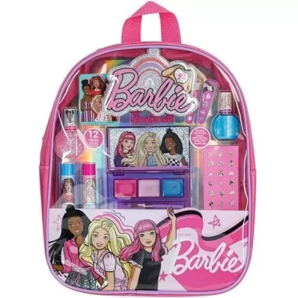 imageBarbie  Townley Girl Makeup Filled Backpack Set with 12 Pieces Including Lip Balm Nail Polish Nail File Hair Bows and Other Accessories Ages 3 for Parties Sleepovers and MakeoversVERSION 2