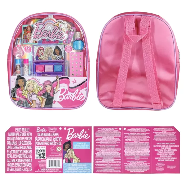 imageBarbie  Townley Girl Makeup Filled Backpack Set with 12 Pieces Including Lip Balm Nail Polish Nail File Hair Bows and Other Accessories Ages 3 for Parties Sleepovers and MakeoversVERSION 2