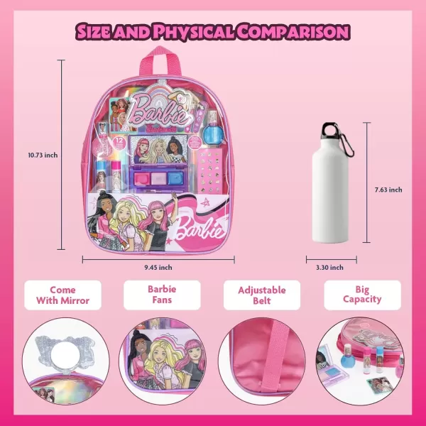 imageBarbie  Townley Girl Makeup Filled Backpack Set with 12 Pieces Including Lip Balm Nail Polish Nail File Hair Bows and Other Accessories Ages 3 for Parties Sleepovers and MakeoversVERSION 2