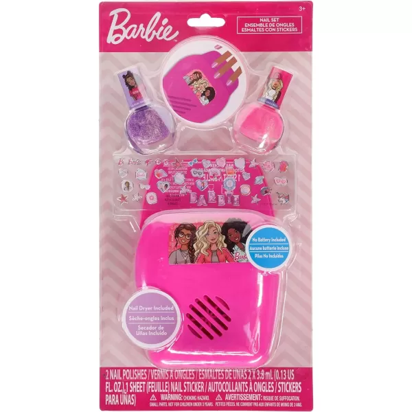 imageBarbie  Townley Girl NonToxic PeelOff Nail Polish Set with Nail Dryer for Girls Batteries Not Included Ages 3