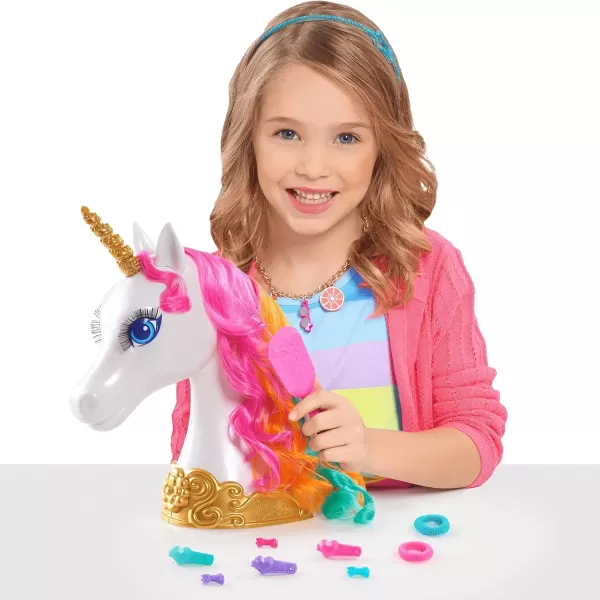 imageBarbie Dreamtopia 12inch Unicorn Styling Head with Accessories 10pieces Rainbow Hair Kids Toys for Ages 3 Up by Just Play1 Count Pack of 4