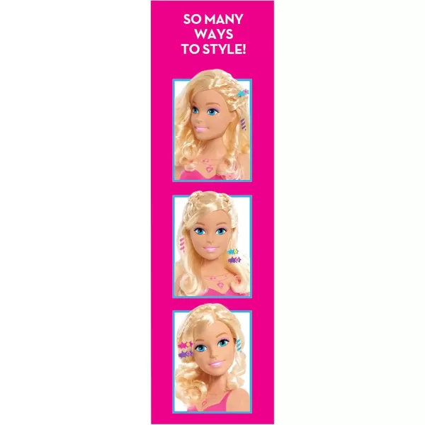 imageBarbie Fashionistas 8Inch Styling Head Blonde 20 Pieces Include Styling Accessories Hair Styling for Kids Kids Toys for Ages 3 Up by Just Play