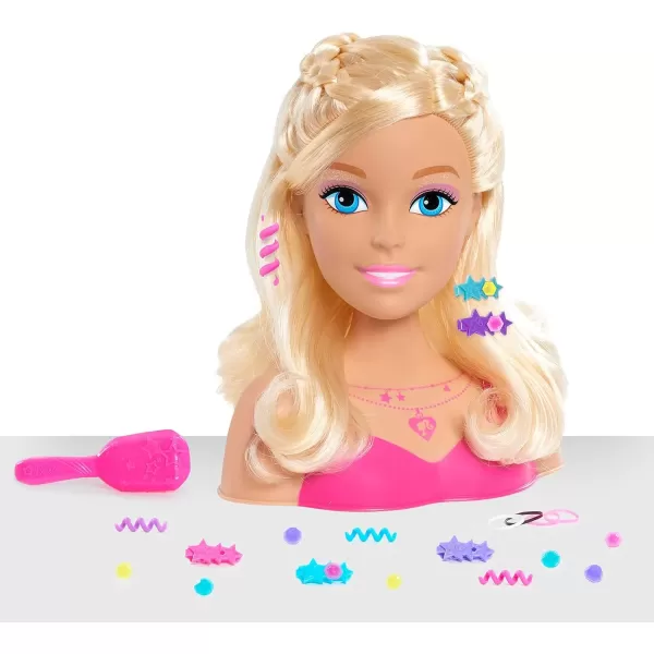 imageBarbie Fashionistas 8Inch Styling Head Blonde 20 Pieces Include Styling Accessories Hair Styling for Kids Kids Toys for Ages 3 Up by Just Play