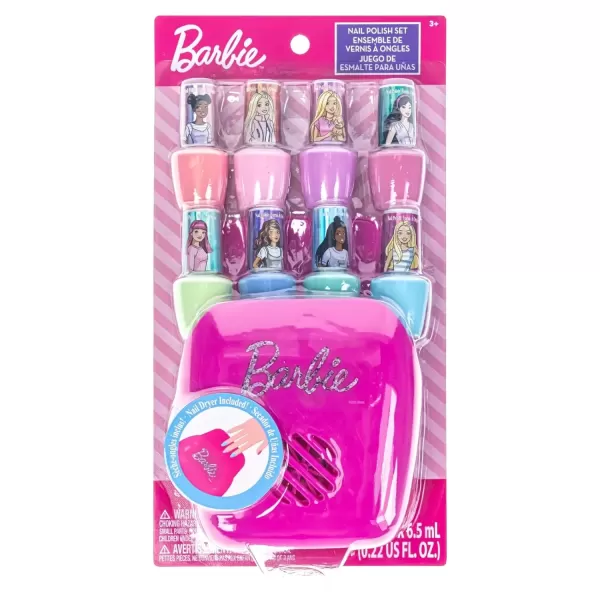 imageBarbie Townley Girl NonToxic PeelOff WaterBased Safe Nail Polish Set with Nail Dryer for Kids Batteries Not Included Ages 3 and UpBarbie