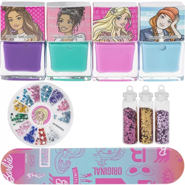 imageBarbie Townley Girl Water Based PeelOff Nail Polish Set with Shimmery Colors Gem Wheel ampamp Nail Accessories for Girls ampamp Teens Ages 3 Perfect for Parties ampamp Sleepovers 10 Pc Set