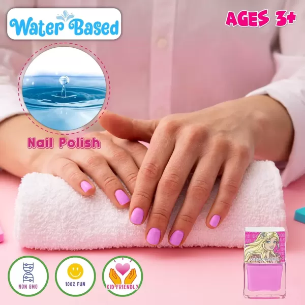 imageBarbie Townley Girl Water Based PeelOff Nail Polish Set with Shimmery Colors Gem Wheel ampamp Nail Accessories for Girls ampamp Teens Ages 3 Perfect for Parties ampamp Sleepovers 10 Pc Set