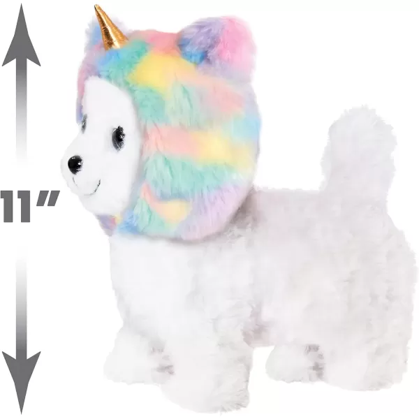 imageBarbie Walking 10inch Puppy with Glittering Eyes and Unicorn Hat Barks and Walks Kids Toys for Ages 3 Up by Just PlayMulticolor