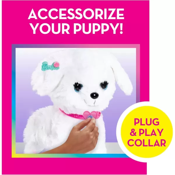 imageBarbie Walking 10inch Puppy with Glittering Eyes and Unicorn Hat Barks and Walks Kids Toys for Ages 3 Up by Just PlayMulticolor