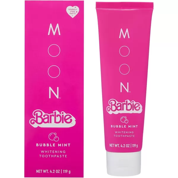 imageBarbie x MOON Bubble Mint Whitening Toothpaste for Kids and Adults Stain Removal FluorideFree Gentle on Senstive Teeth Vegan Fresh Breath 42 Oz