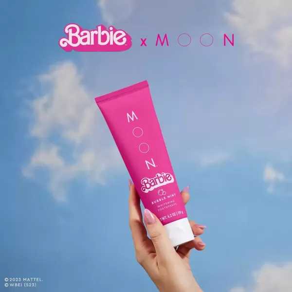 imageBarbie x MOON Bubble Mint Whitening Toothpaste for Kids and Adults Stain Removal FluorideFree Gentle on Senstive Teeth Vegan Fresh Breath 42 Oz