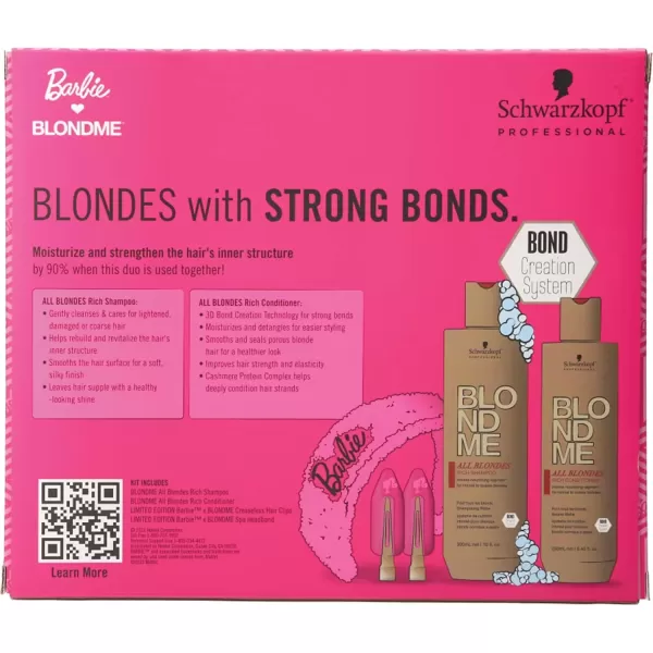 imageBlondMe x BARBIE Home Spa Collection  All Blondes Kit  Nourishing and Hydrating Treatment for Shiny Hair  Moisturizing Shampoo for Normal to Coarse Color Treated and Natural Blonde Hair