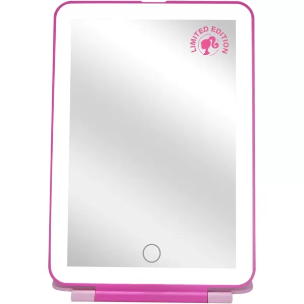 imageImpressions Vanity Barbie Touch Pad Mini LED Makeup Mirror for Purse Ultra Slim Travel Mirror with Tri Tone Lights Flip Cover Adjustable Brightness and Touch Screen Switch