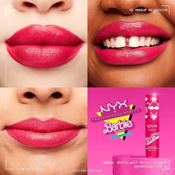 imageNYX PROFESSIONAL MAKEUP BARBIE Smooth Whip Lip Cream  Perfect Day PinkDreamhouse Pink