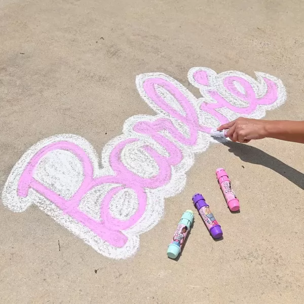 imageSunny Days Entertainment Barbie Jumbo Chalk Holders  5 Chalk Sticks with Holders for Kids  Barbie Outdoor Toys