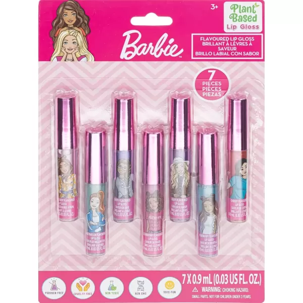 imageTownley Girl Barbie 7 pcs Kids Lip Gloss Set  Vegan Girls Makeup for Ages 3Barbie