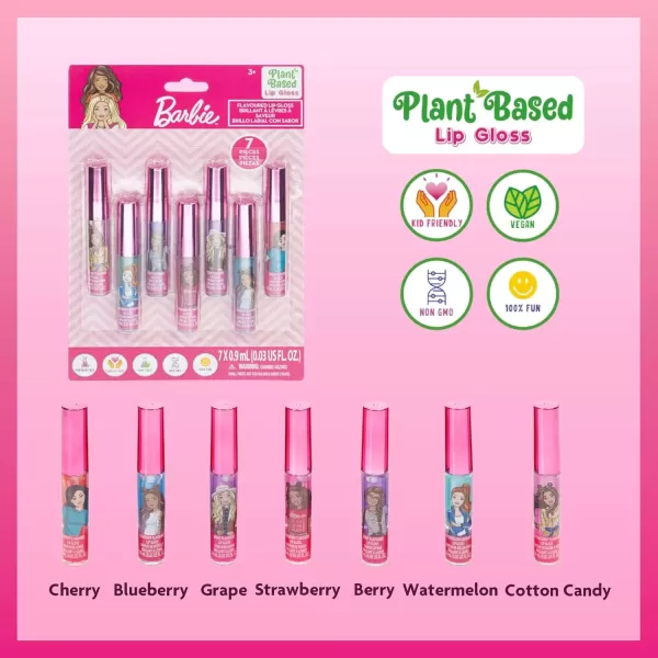 imageTownley Girl Barbie 7 pcs Kids Lip Gloss Set  Vegan Girls Makeup for Ages 3Barbie